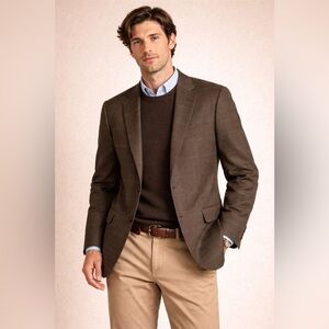 Tommy Hilfiger Brown Plaid Wool Blazer Size 42R Classic Tailored Sport Coat